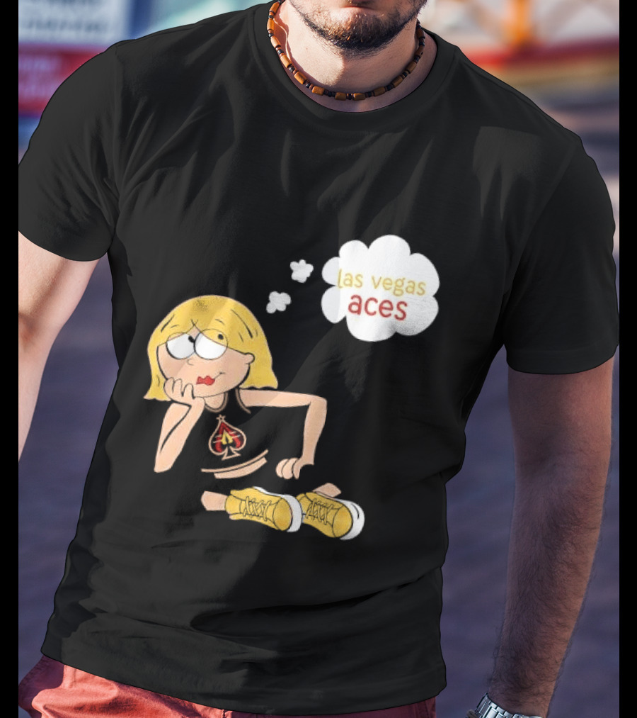Las Vegas Aces WNBA Blonde Cartoon Girl Thought Bubble T-Shirt