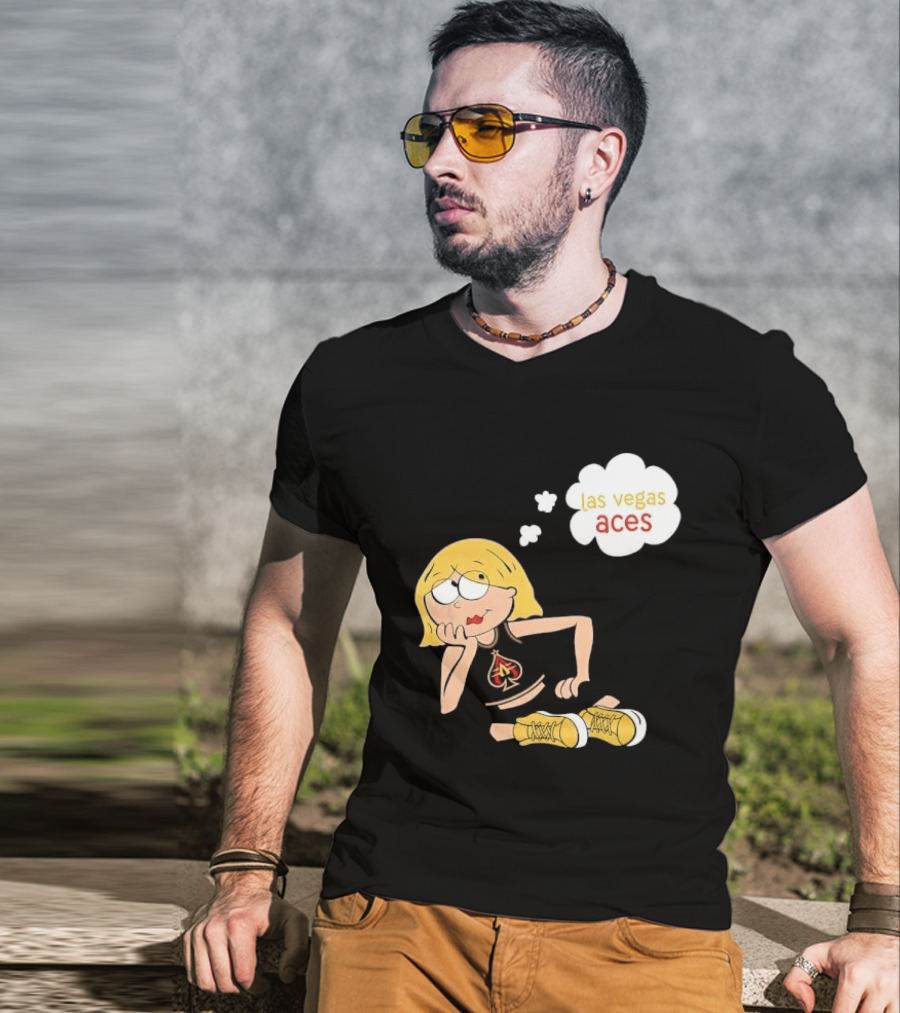Las Vegas Aces WNBA Blonde Cartoon Girl Thought Bubble T-Shirt