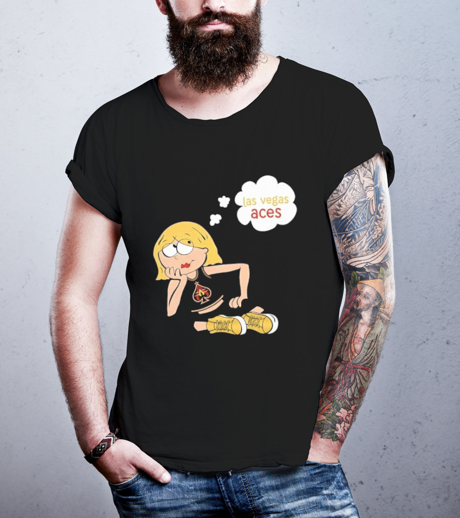 Las Vegas Aces WNBA Blonde Cartoon Girl Thought Bubble T-Shirt