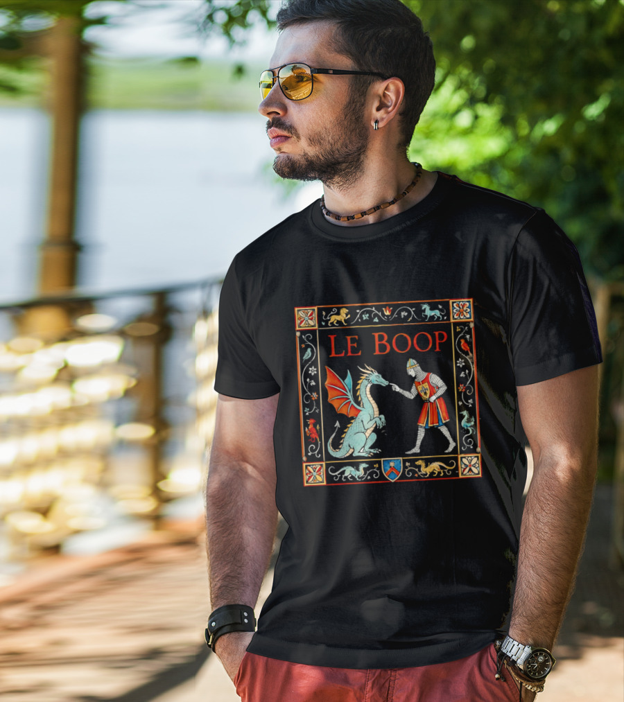 Le Boop Medieval Knight And Dragon Encounter T-Shirt