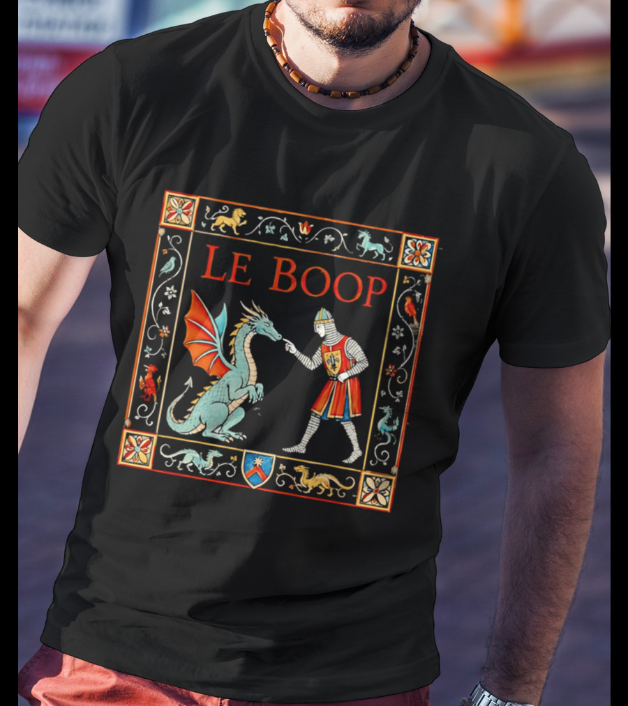 Le Boop Medieval Knight And Dragon Encounter T-Shirt