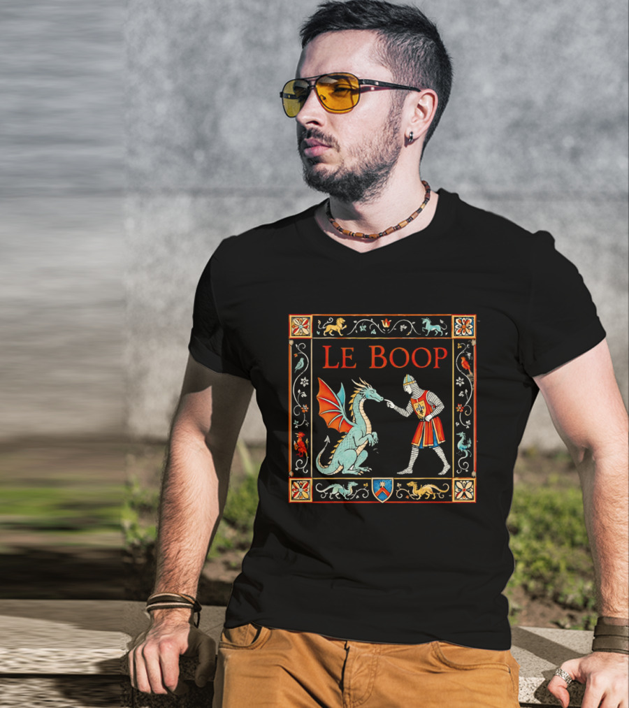 Le Boop Medieval Knight And Dragon Encounter T-Shirt