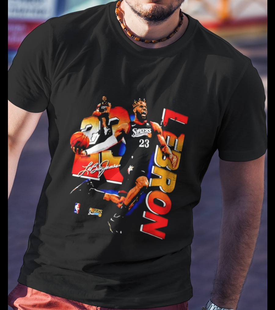 LeBron James 23 Sixers NBA Bootleg Philadelphia 76ers T-Shirt