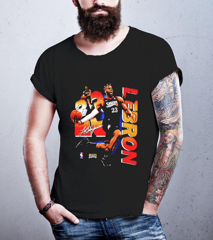 LeBron James 23 Sixers NBA Bootleg Philadelphia 76ers T-Shirt