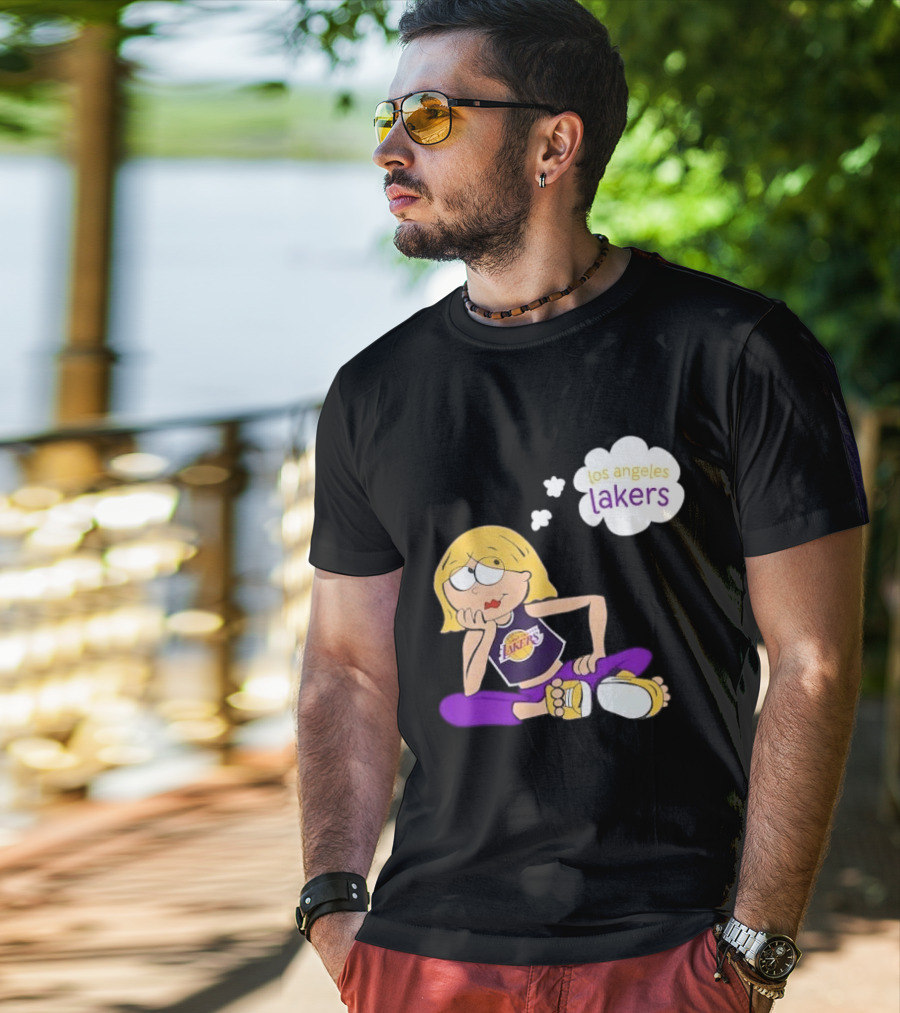 Los Angeles Lakers Cartoon Girl Daydreaming Thought Bubble T-Shirt