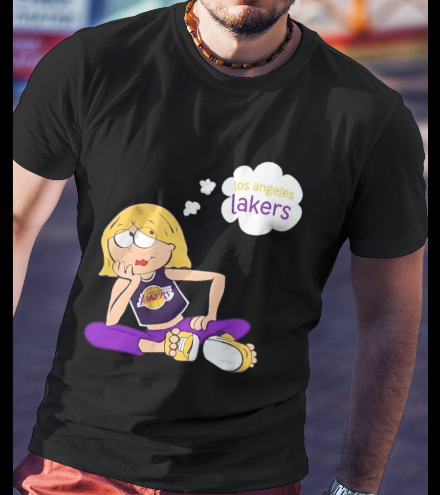 Los Angeles Lakers Cartoon Girl Daydreaming Thought Bubble T-Shirt