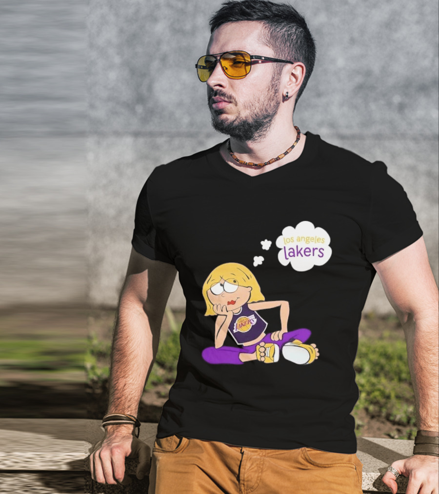 Los Angeles Lakers Cartoon Girl Daydreaming Thought Bubble T-Shirt