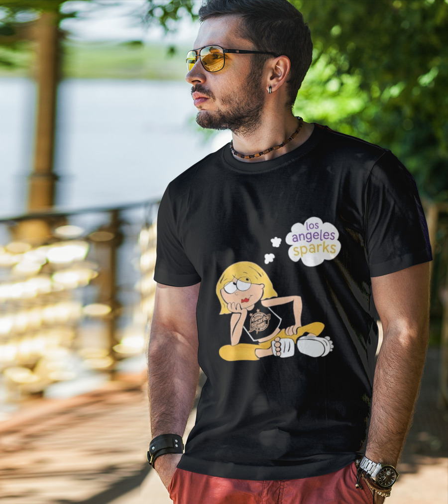 Los Angeles Sparks WNBA Blonde Girl With Astronaut Thought Bubble T-Shirt