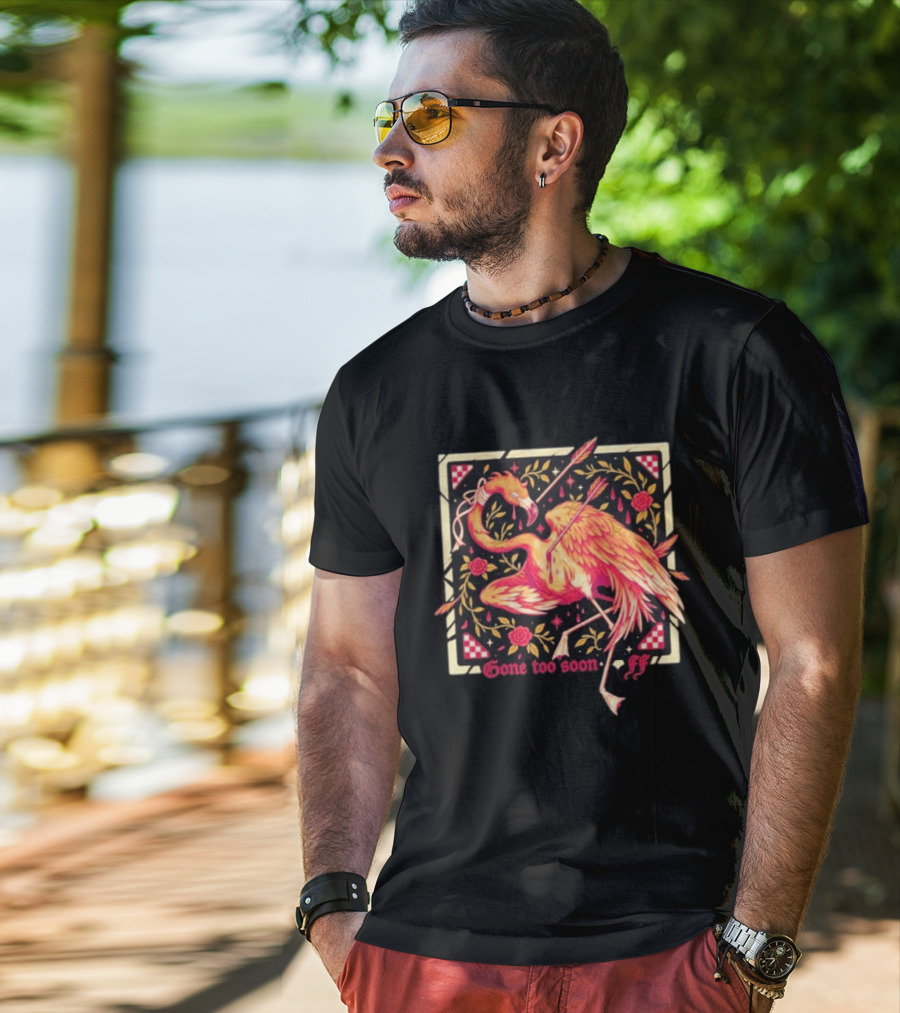 Flamingo Flim Flam Arrows Roses Gone Too Soon FF T-Shirt
