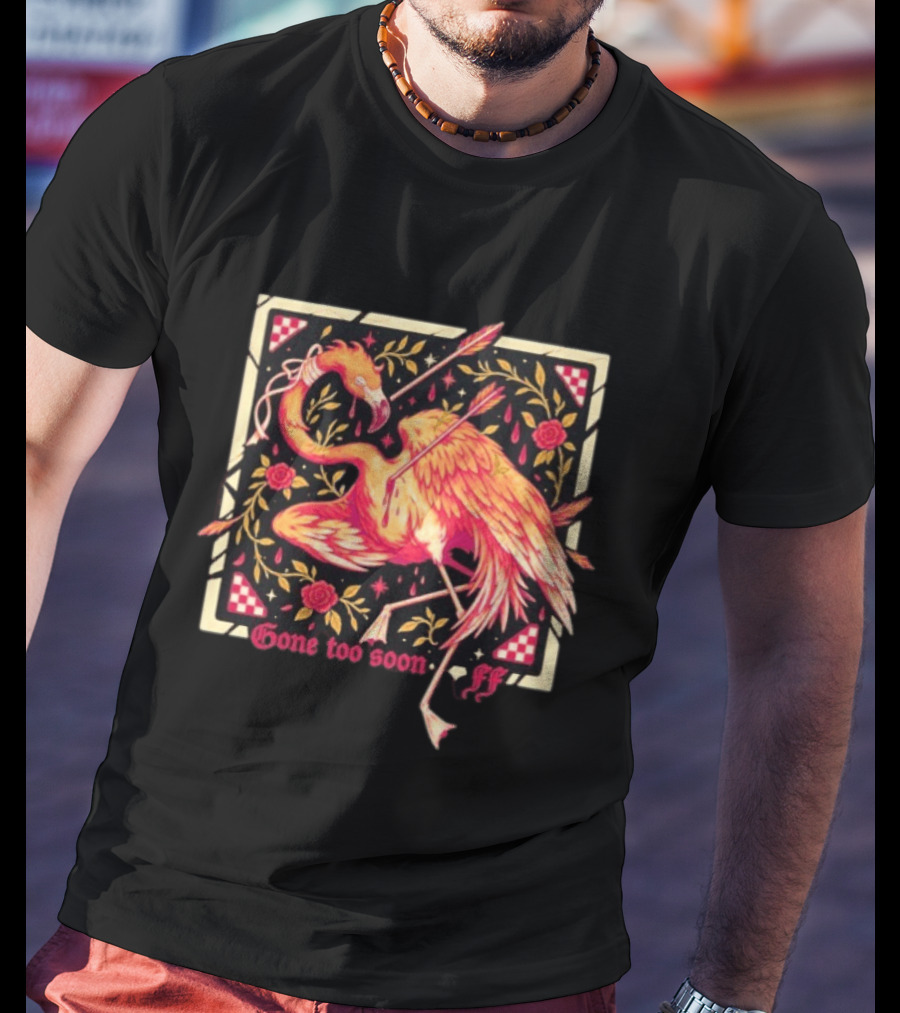 Flamingo Flim Flam Arrows Roses Gone Too Soon FF T-Shirt