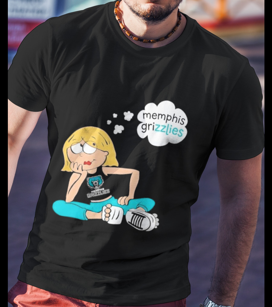 Memphis Grizzlies NBA Cartoon Blonde Girl Daydreaming Thought Bubble T-Shirt