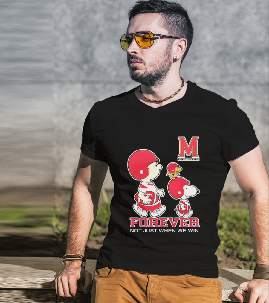 Charlie Brown And Snoopy Forever Loyalty Maryland Terrapins Fan T-Shirt
