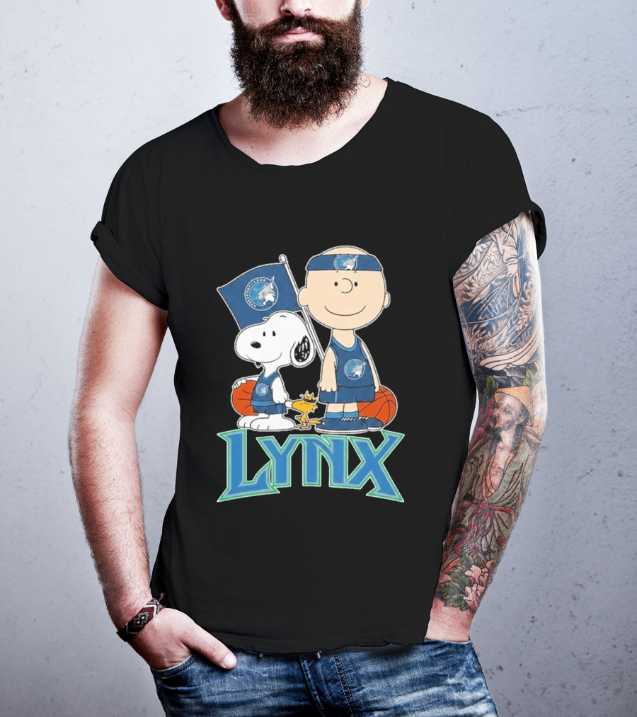 Minnesota Lynx Snoopy Charlie Brown WNBA Basketball Woodstock T-Shirt