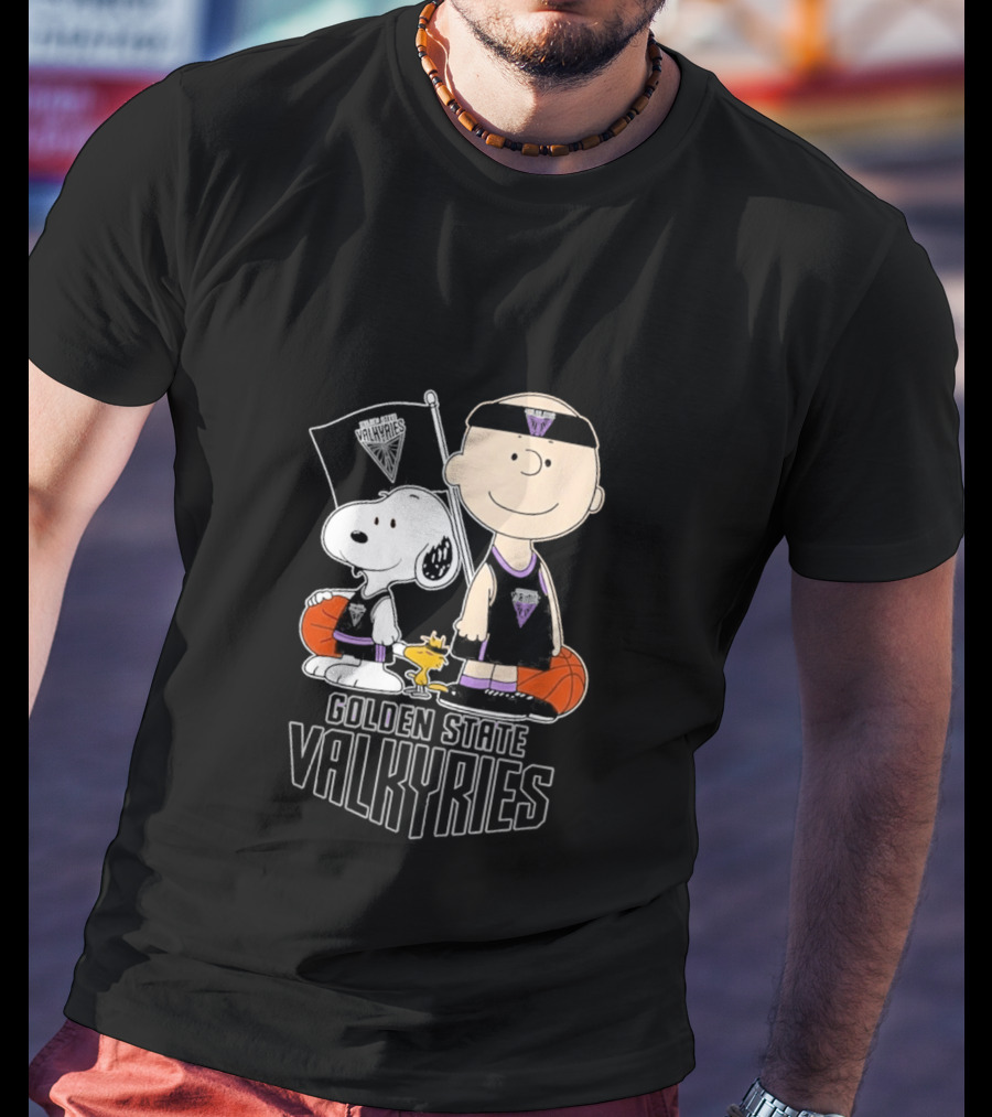 Golden State Valkyries Charlie Brown Snoopy WNBA Basketball T-Shirt