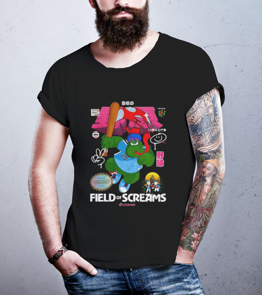 MLB 2026 Phillies Vs Twins Field Of Screams Featuring Konami Nintendo Baseball T-Shirt