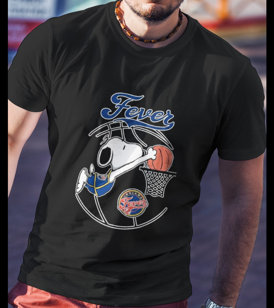Snoopy Dunking Basketball Indiana Fever WNBA Peanuts T-Shirt