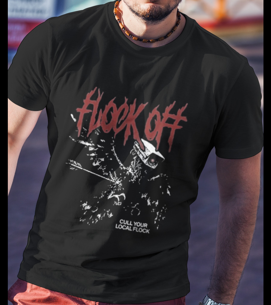 Tucker Carlson Flock Off Cull Your Local Flock Skeleton Bird Red T-Shirt