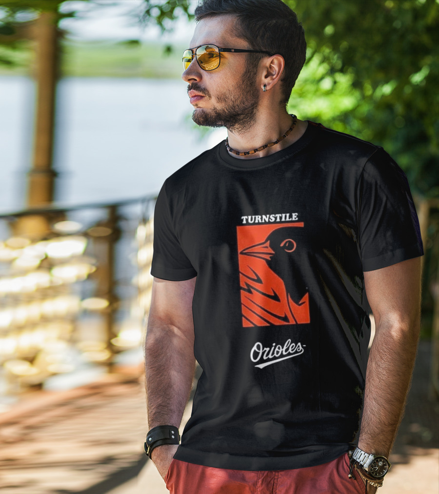 Turnstile Orioles Collaboration Bird Graphic Baltimore Team Merchandise T-Shirt