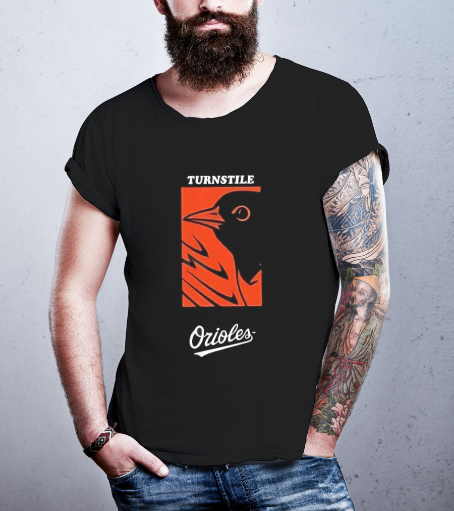 Turnstile Orioles Collaboration Bird Graphic Baltimore Team Merchandise T-Shirt