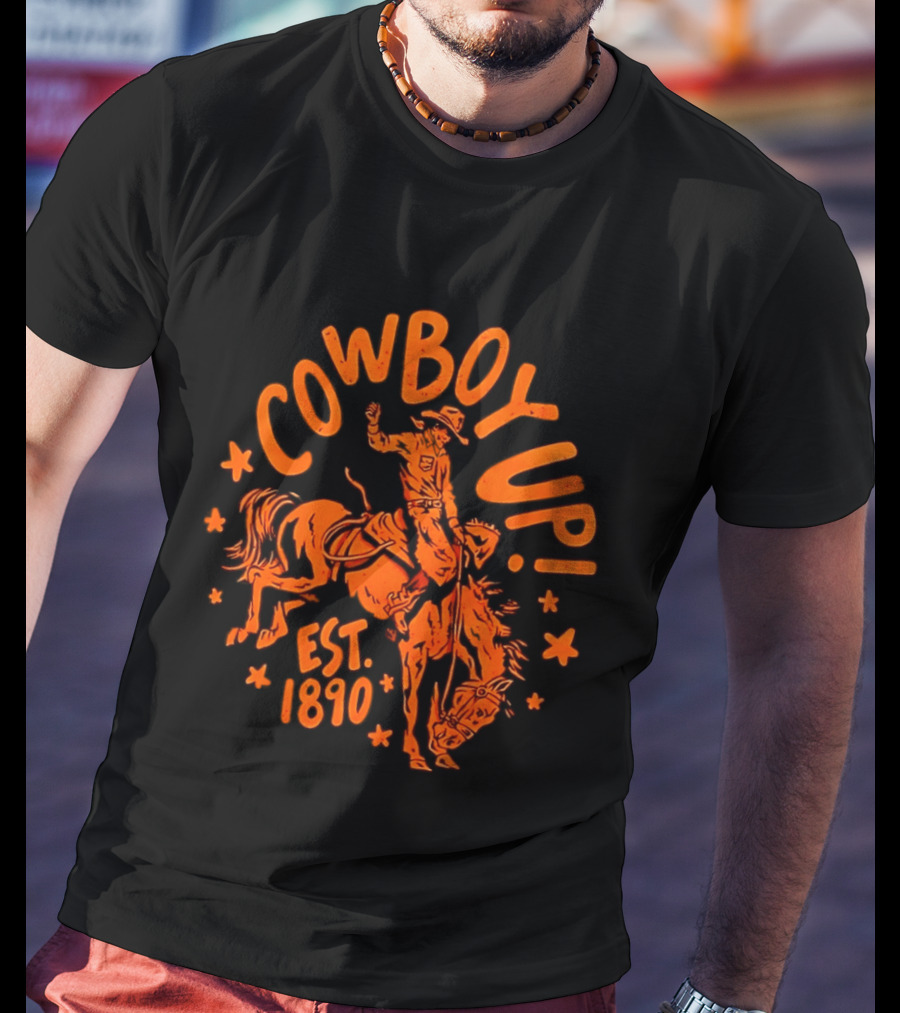 Cowboy Up Rodeo Bucking Bronco Est 1890 T-Shirt