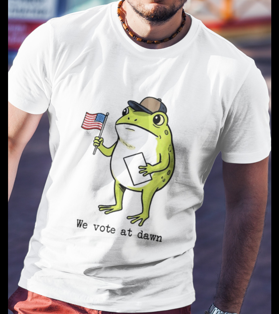 American Frog With Flag We Vote At Dawn T-Shirt