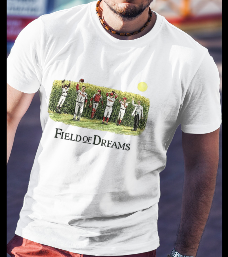 Philadelphia Phillies Baseball Go Phils Field Of Dreams Cornfield Players Scene T-Shirt