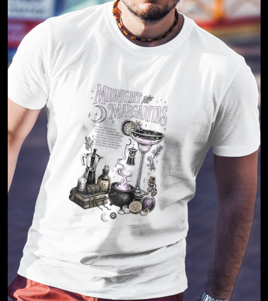 Midnight Margaritas Witchy Cocktail Cauldron Eye Of Newt Toe Of Frog Recipe Potion Essentials T-Shirt