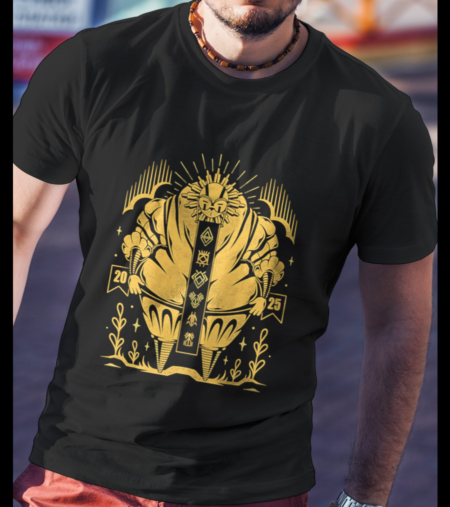 2025 Sun God Symbols Ornate Geometric Motif T-Shirt