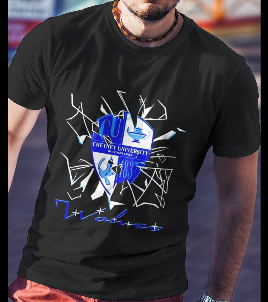Cheyney University Pennsylvania 1837 Shattered Glass Wolves T-Shirt