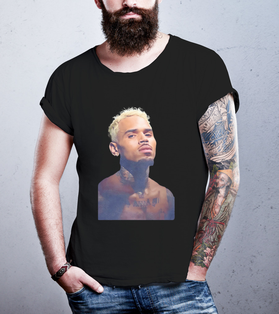 Chris Brown Blond Hair Tattoo T-Shirt