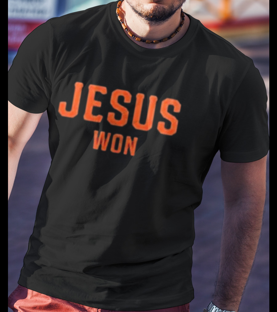 Giants Jesus Won San Francisco Orange Block Lettering T-Shirt