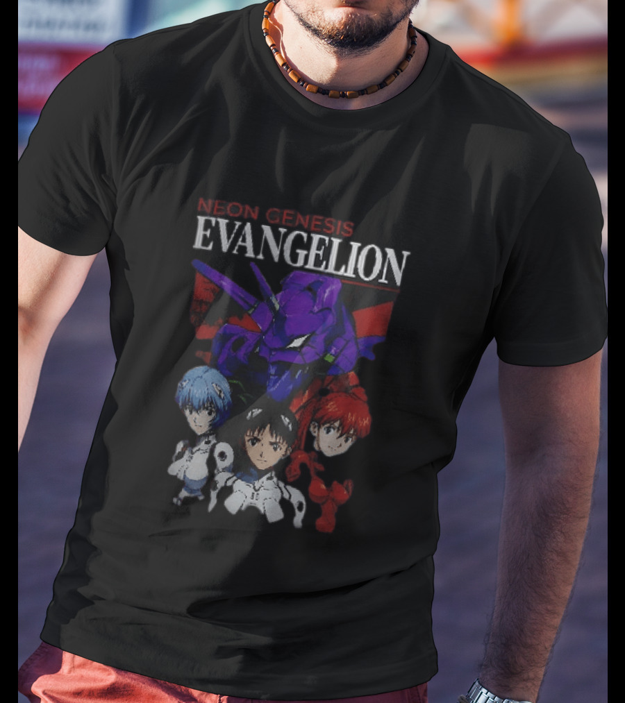 Neon Genesis Evangelion Rei Asuka Shinji With Unit 01 T-Shirt