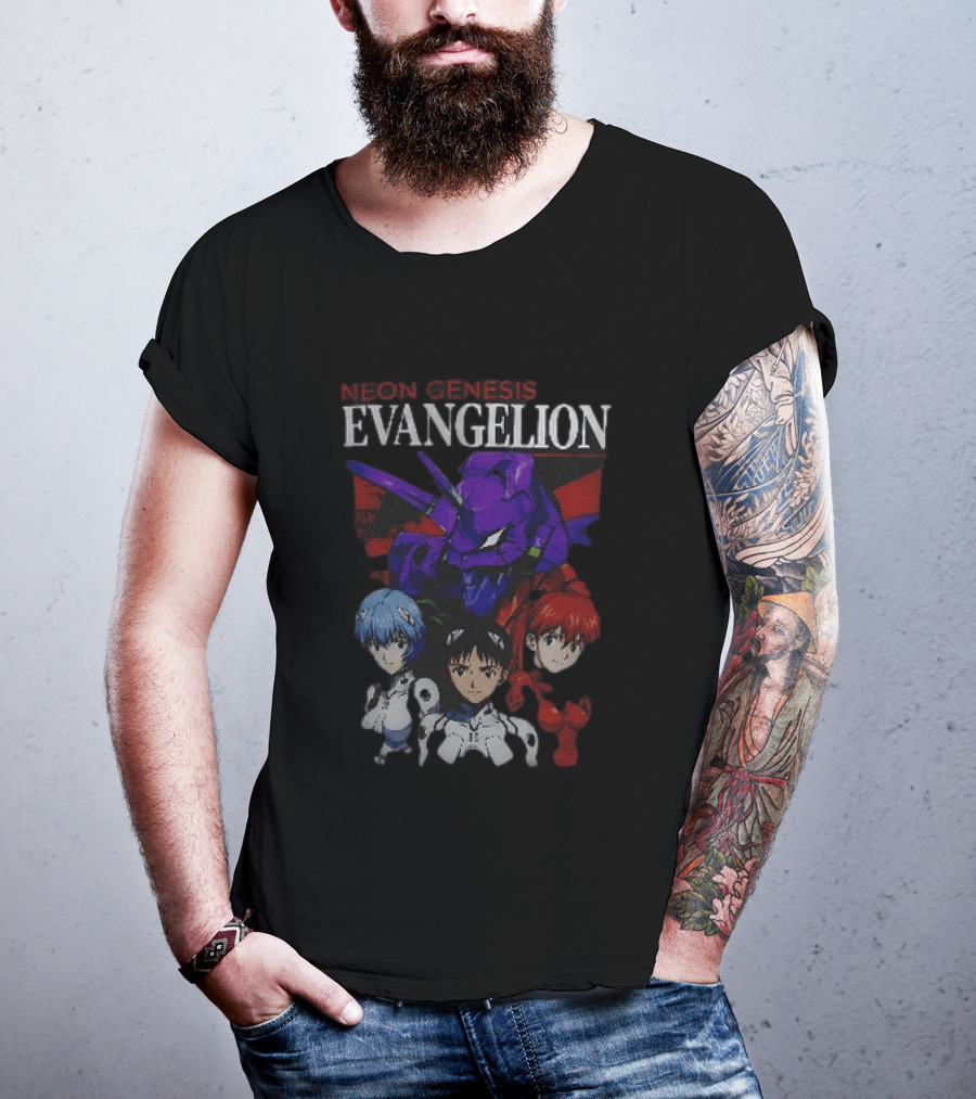 Neon Genesis Evangelion Rei Asuka Shinji With Unit 01 T-Shirt