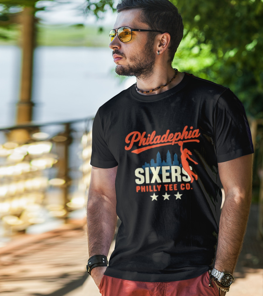 Philadelphia Sixers Philly Co Skyline Basketball T-Shirt