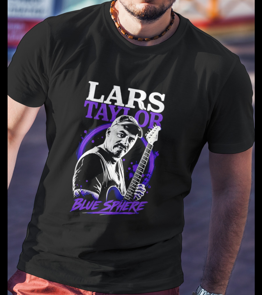 Lars Taylor Blue Sphere Smooth Jazz Guitarist T-Shirt