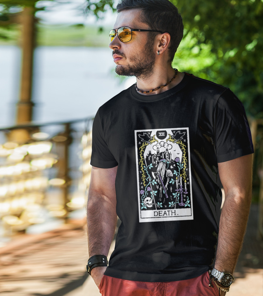 XIII Death Tarot Card Gothic Skull And Scythe T-Shirt