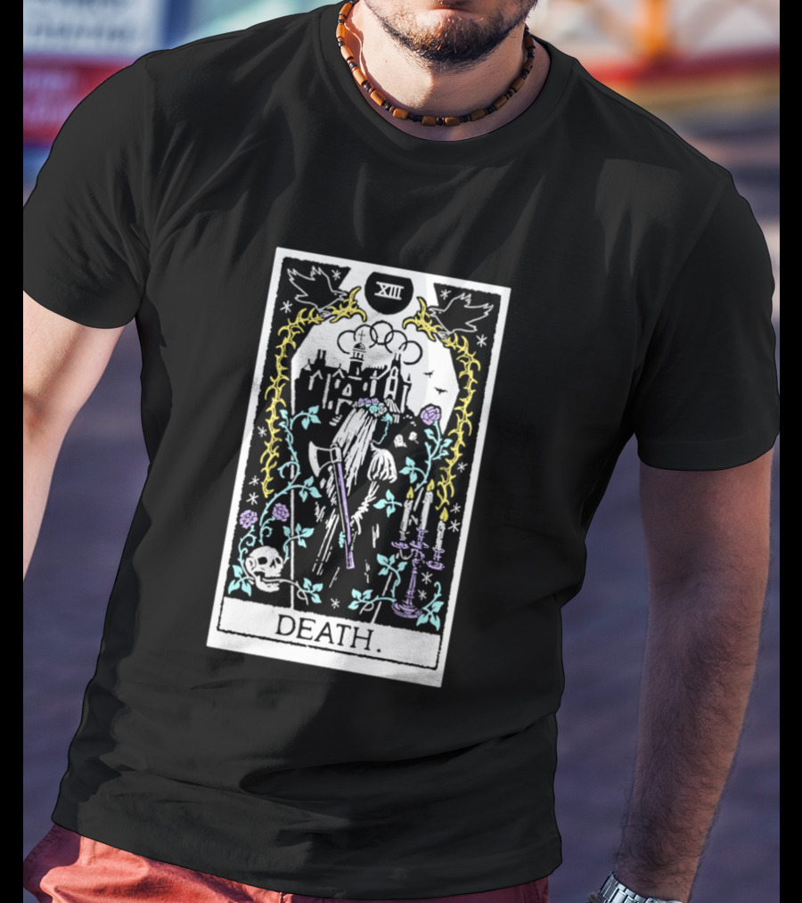 XIII Death Tarot Card Gothic Skull And Scythe T-Shirt