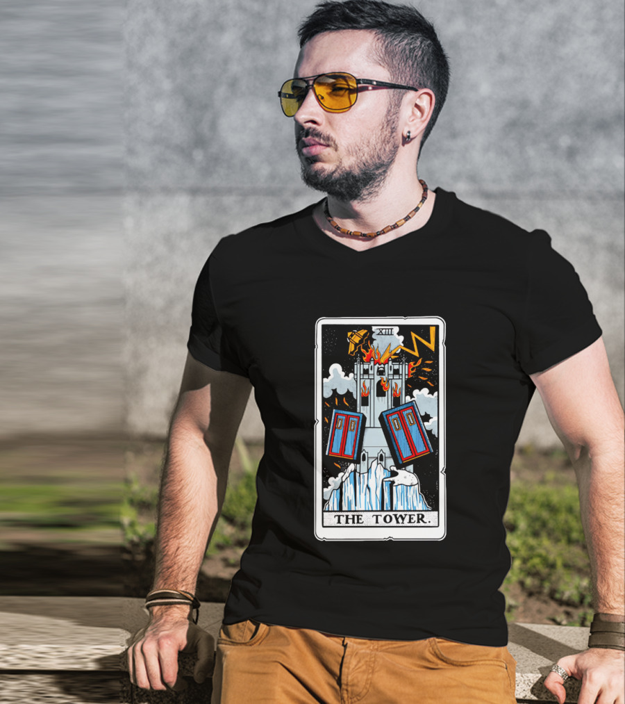 Doctor Who TARDIS Tarot Card Tower XIII T-Shirt