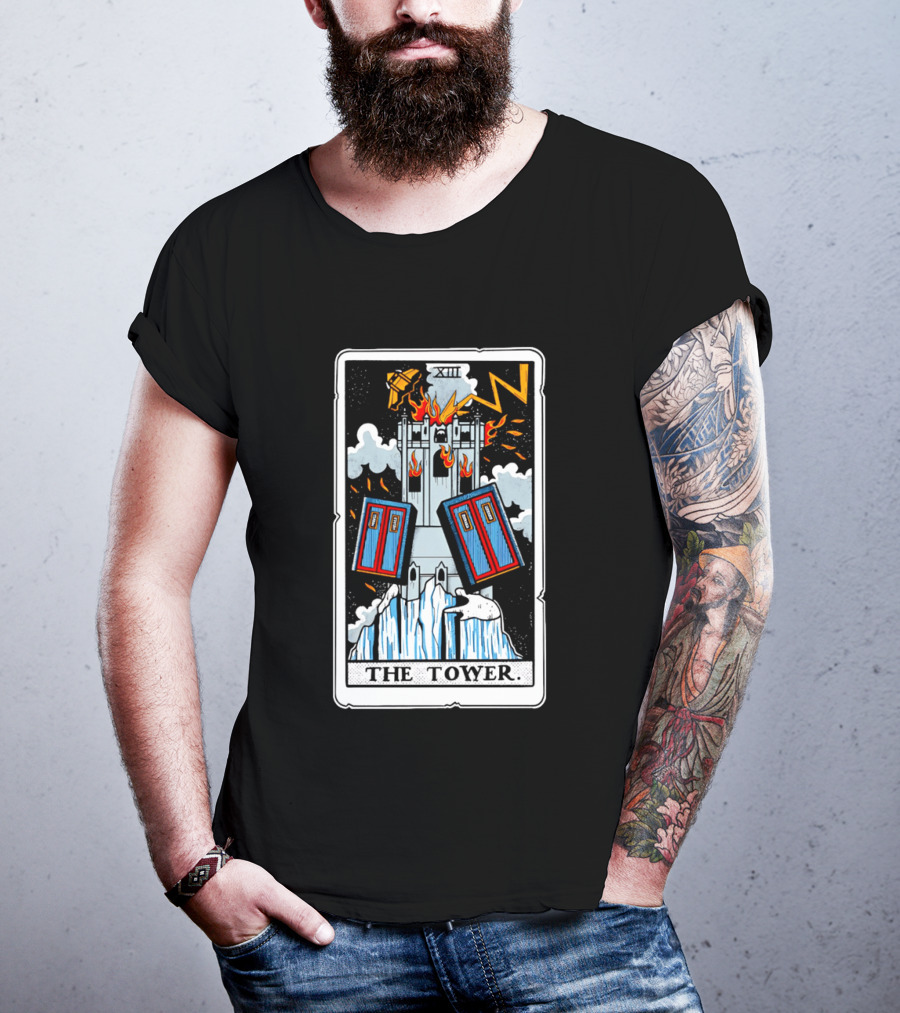 Doctor Who TARDIS Tarot Card Tower XIII T-Shirt