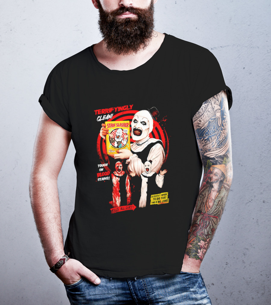 Terrifyingly Clean Stain Slasher Tough On Blood Stains No Joke Clown T-Shirt