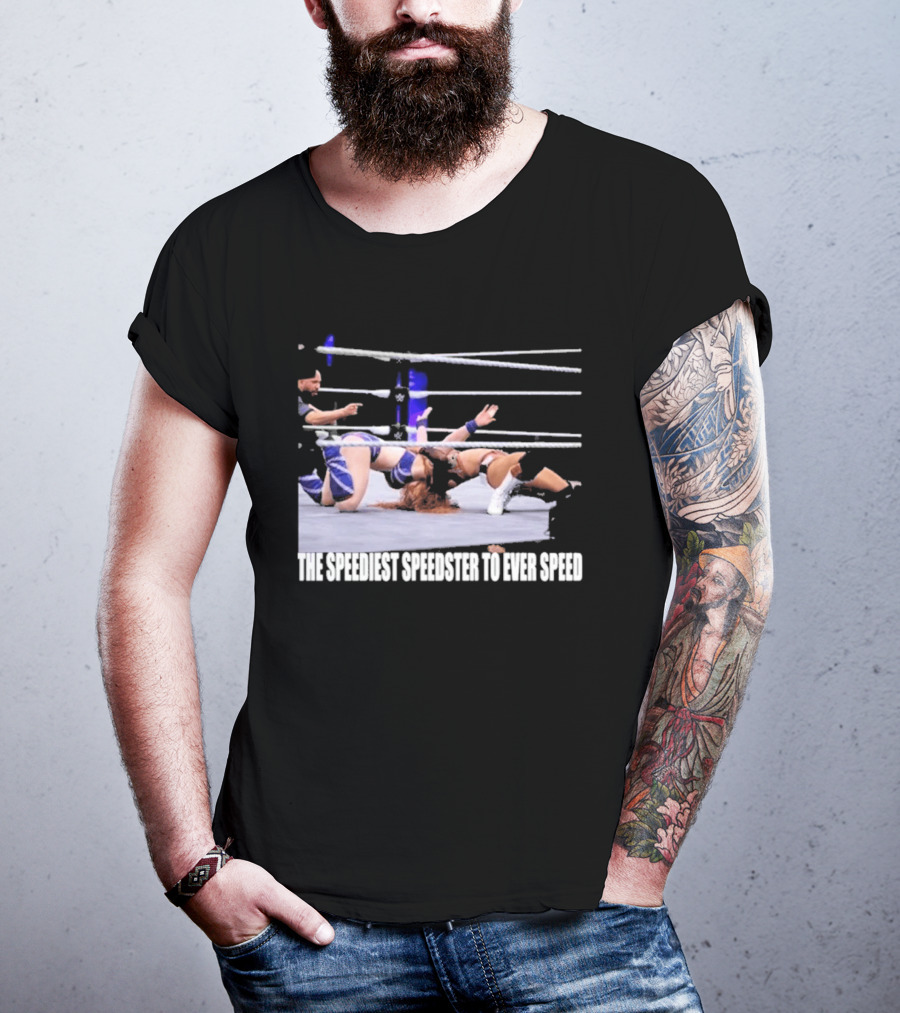 Wrensday Evolved The Speediest Speedster Wrestling Action Sequence T-Shirt
