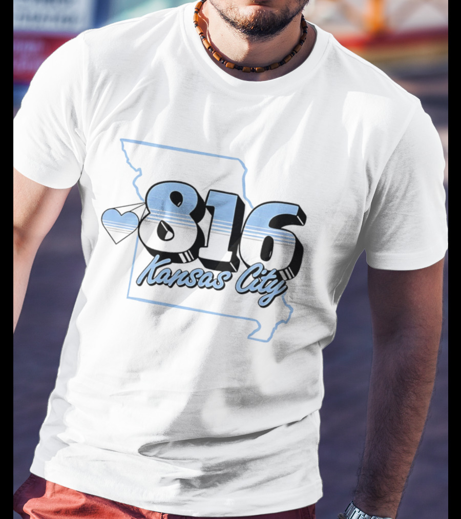 816 Kansas City Heart Map Love T-Shirt