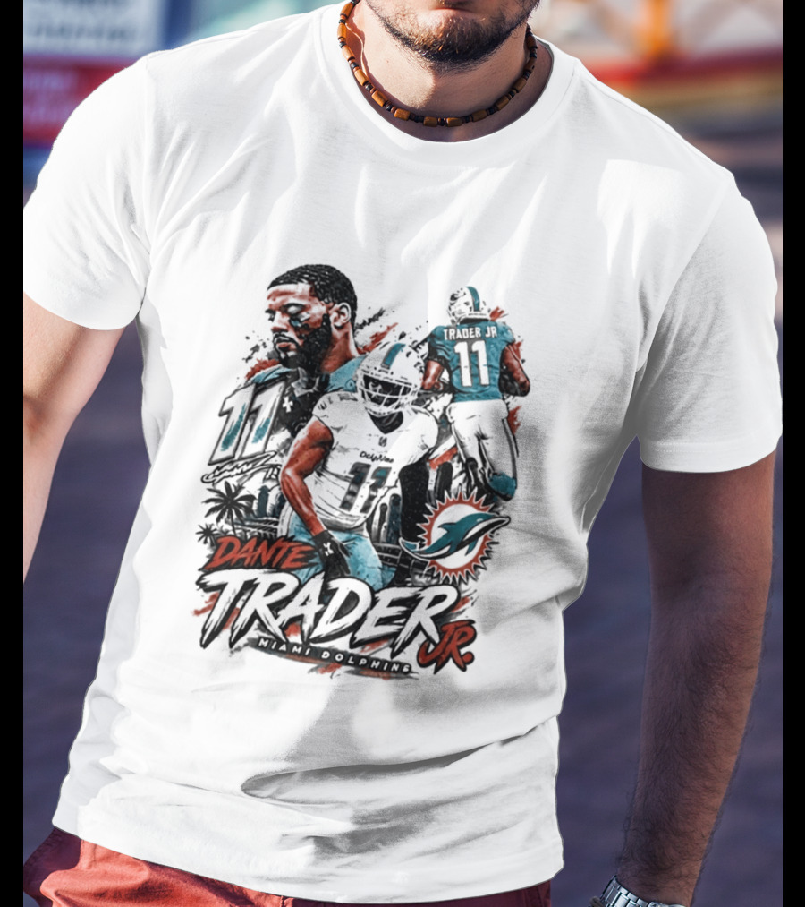 Dante Trader Jr Miami Dolphins 11 Football 2026 T-Shirt
