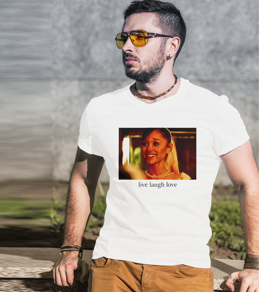 Grande Petal Live Laugh Love Blood Stained Face T-Shirt