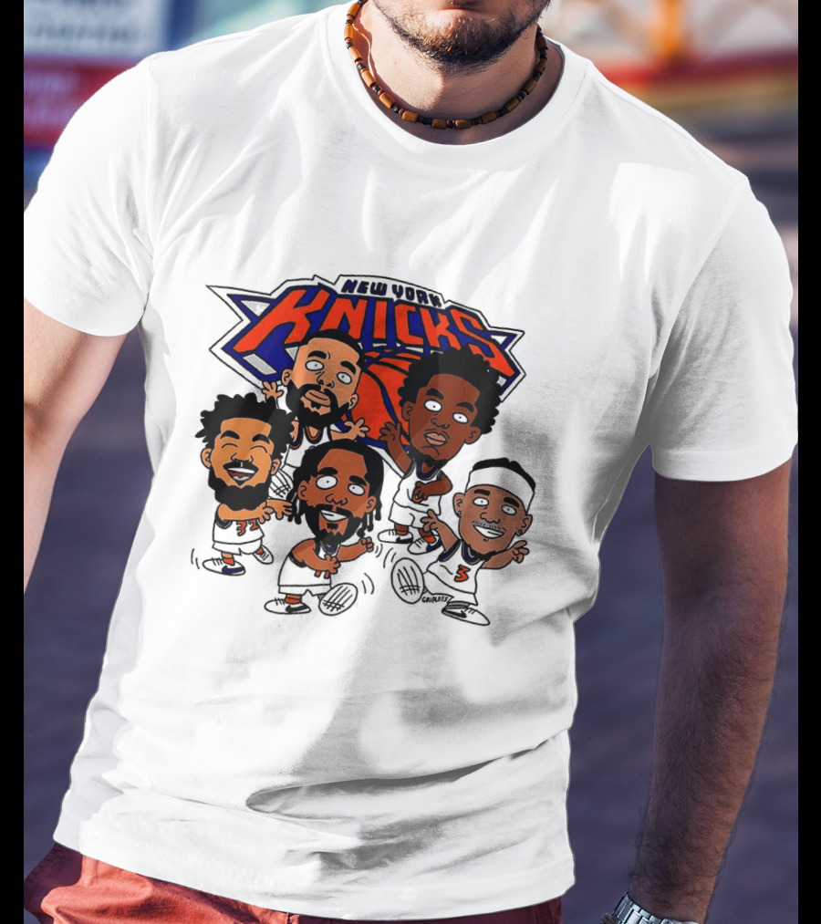 New York Knicks Champs 2026 NBA Players Cartoon Characters T-Shirt