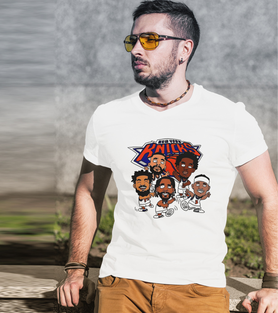 New York Knicks Champs 2026 NBA Players Cartoon Characters T-Shirt