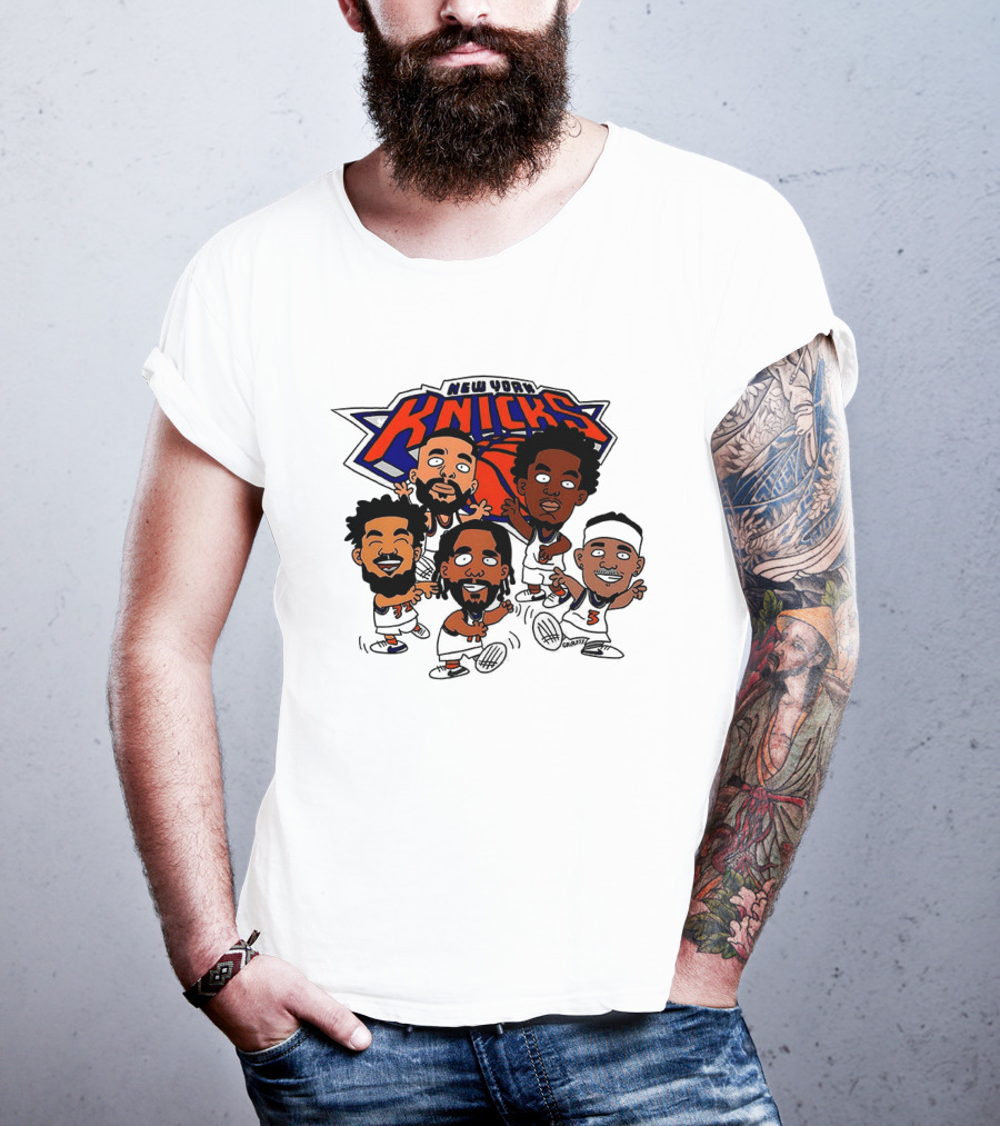 New York Knicks Champs 2026 NBA Players Cartoon Characters T-Shirt
