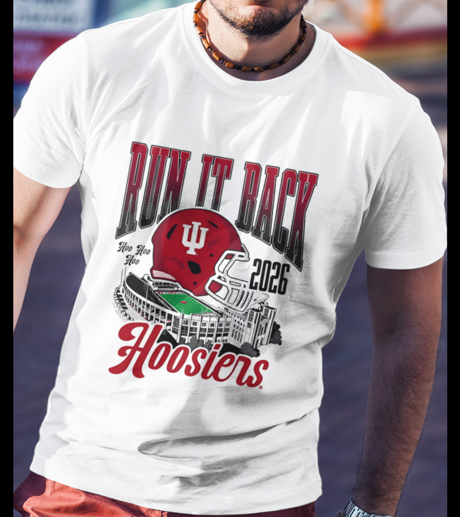 Run It Back Hoo Hoo Hoo 2026 Hoosiers Indiana University Football Stadium Helmet T-Shirt