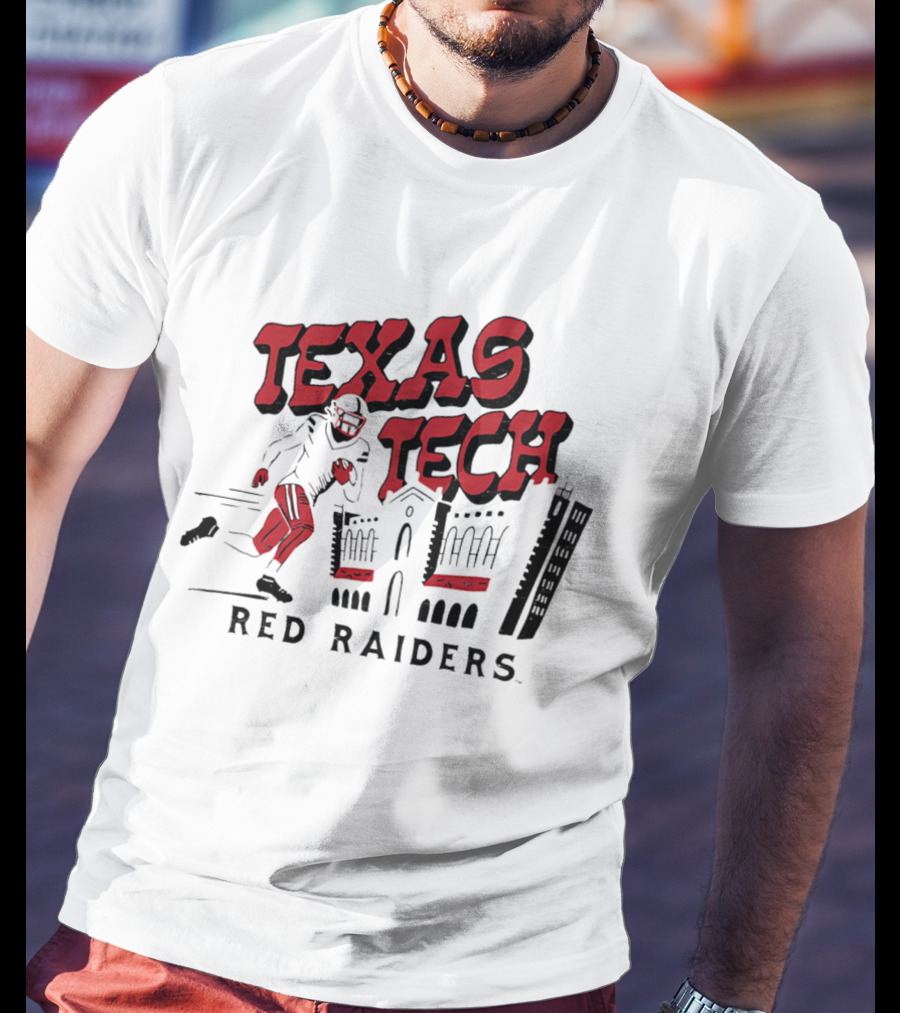 Texas Tech Red Raiders Football Player And Campus T-Shirt