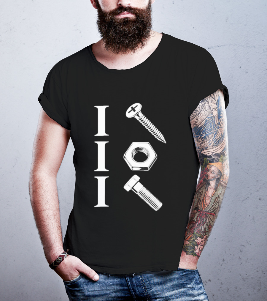 Back Mechanic Hardware Tool Screw Hex Bolt Nut T-Shirt